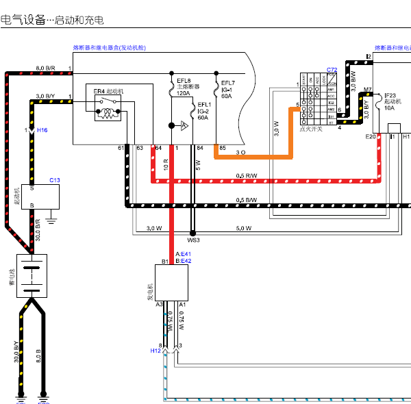 五十铃皮卡发电机线路图