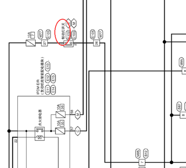 日产骊威刹车灯线路图