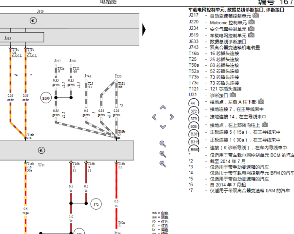 2017年大众桑塔纳通讯线路图