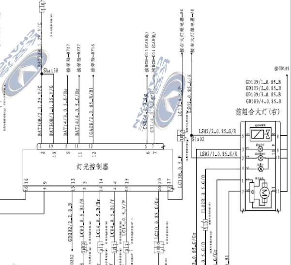 2016年长安逸动大灯电路图