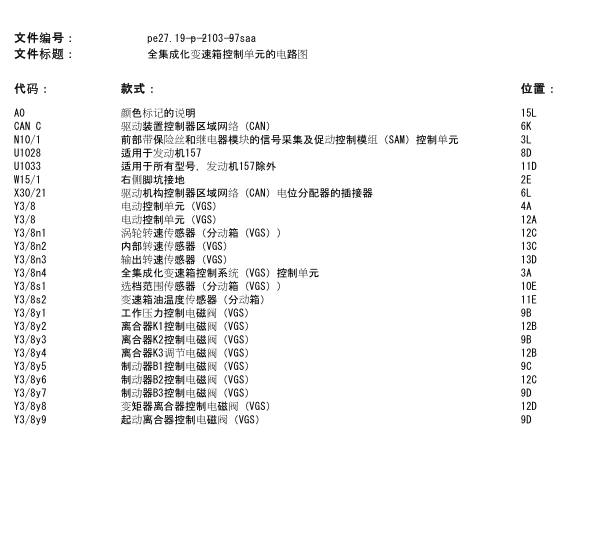 06年奔驰S350变速箱选档系统线路图