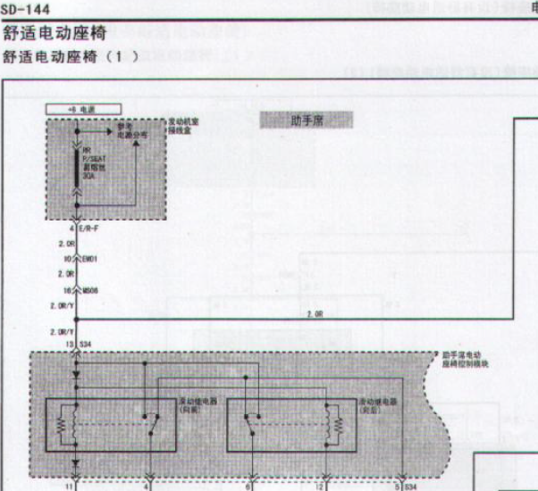 2004年现代雅科仕座椅电路图