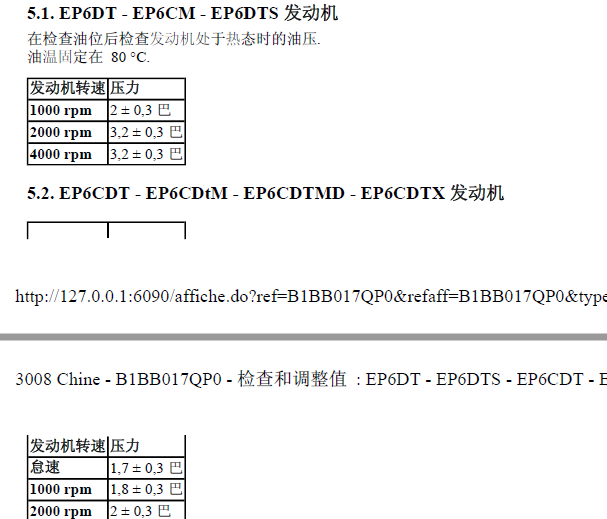 标致3008压力值