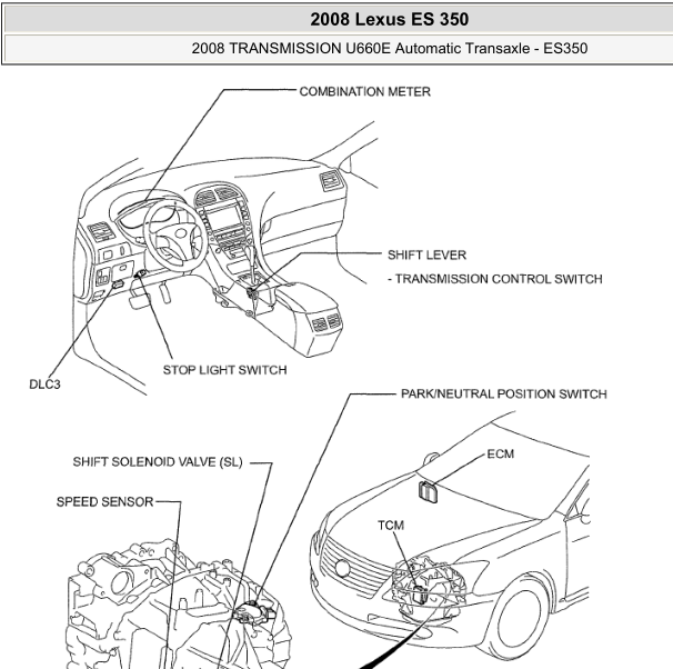 08年凌志ES350变速箱维修手册