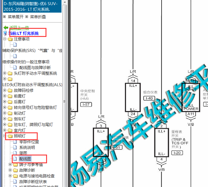 2015年纳智捷U6仪表背光灯电路图