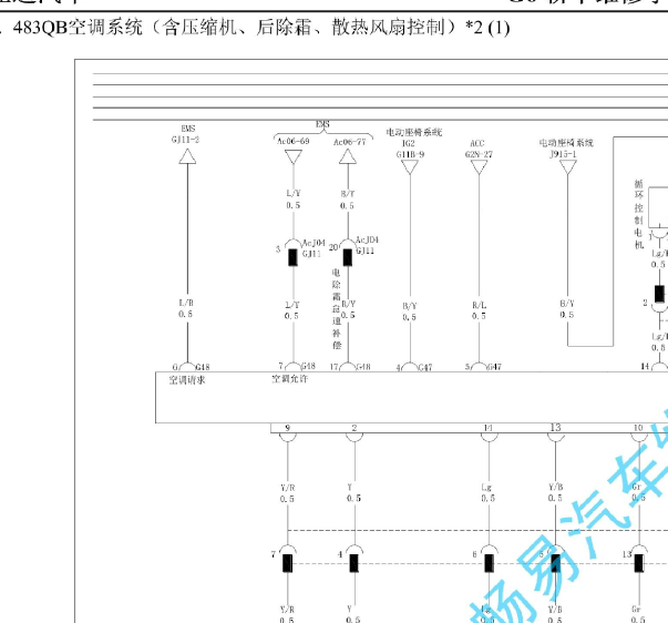 2011年比亚迪S6空调电路图