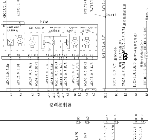 长安逸动空调系统线路图