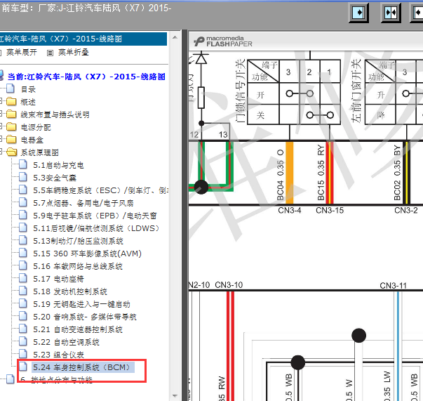 15年陆风X7车身模块线路图