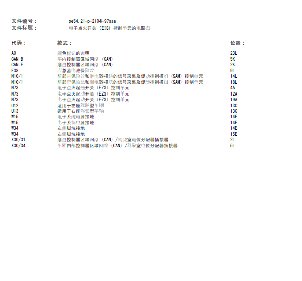 12年奔驰点火开关线路图