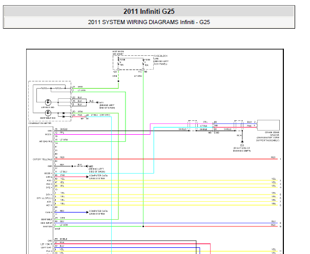 2011年英菲尼迪G25气囊电路图