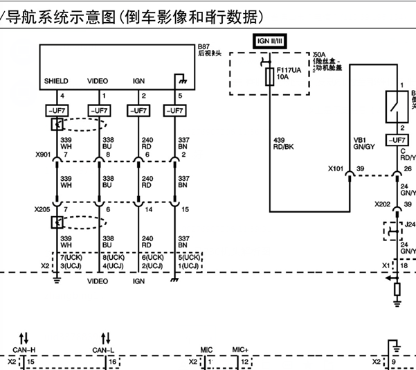 18年五菱宏光S3倒车影像线路图