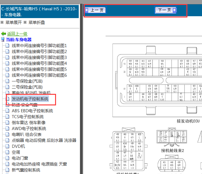 2010年哈弗H5发动机针脚资料