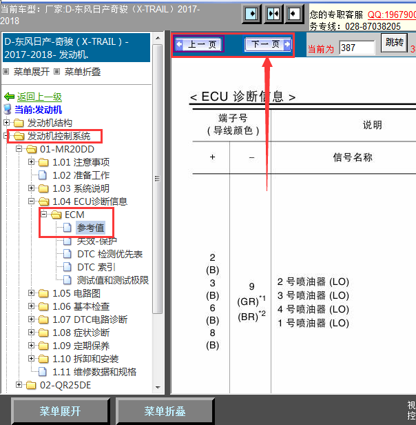 17年日产奇骏发动机针脚定义