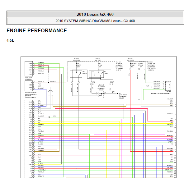 2010年雷克萨斯GX460发动机电路图