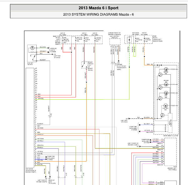 13年马自达6的ABS线路图