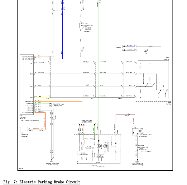 11年现代雅科仕电子手刹线路图