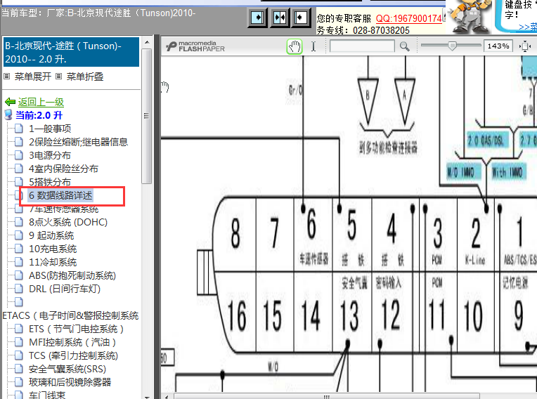 10年北京现代途胜OBD线路图