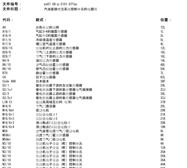 2010年奔驰C200GL发动机271860电路图