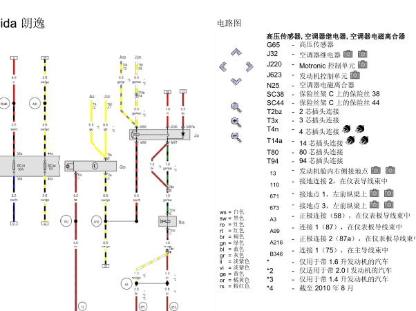 09年朗逸手动空调电路图