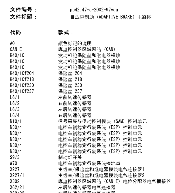 奔驰威霆ABS电路图