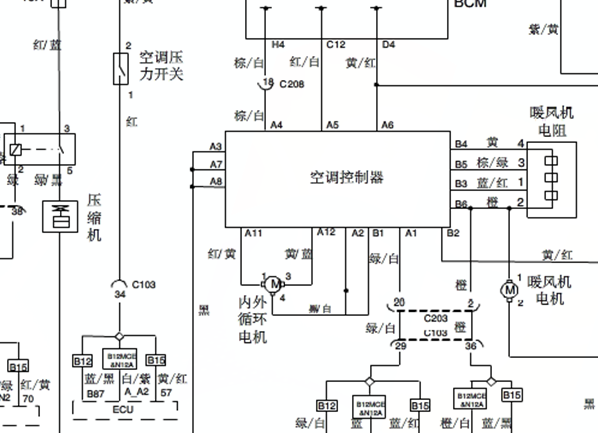 2016年五菱宏光S空调电路图