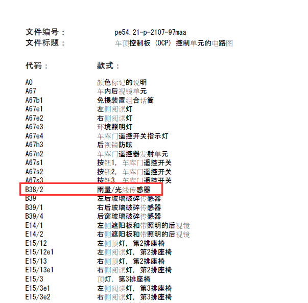 12年奔驰GL350雨水阳光传感器线路图