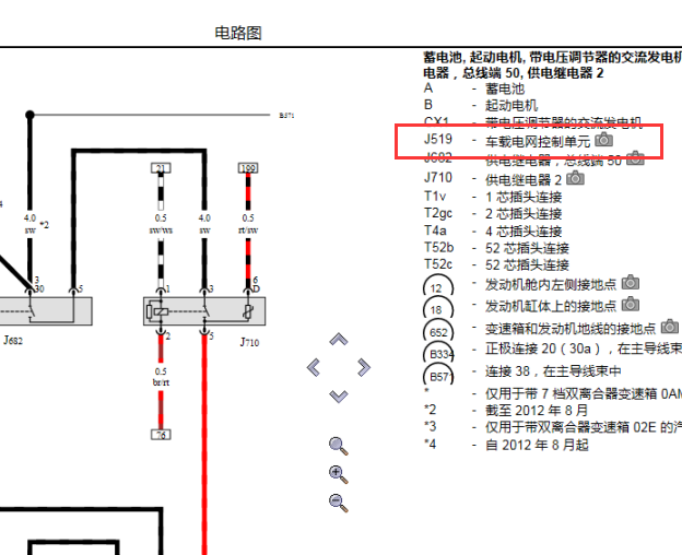 2012年大众迈腾车身相关电路图