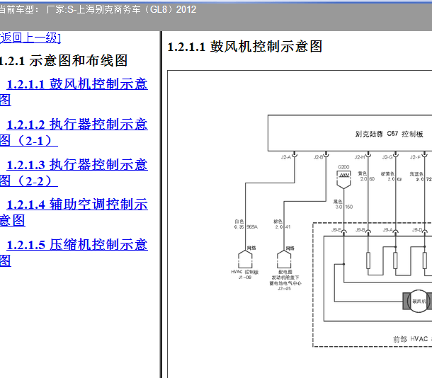 2012年别克GL8空调电路图