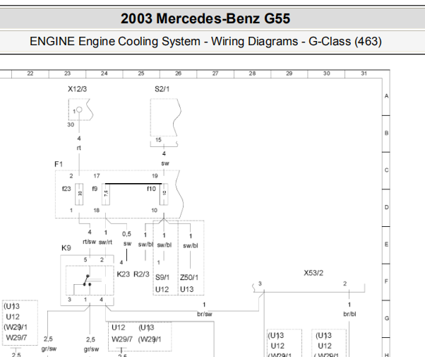 2003年奔驰G55发动机电路图