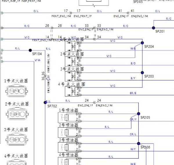 16年海马V70发动机线路图