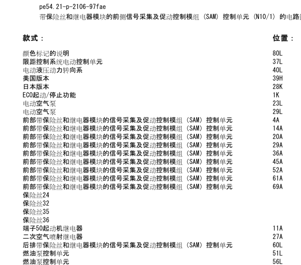 2009年奔驰C230SAM电路图