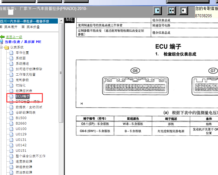 10年丰田普拉多仪表针脚图