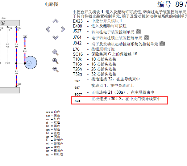 10年大众CC S24接线位置