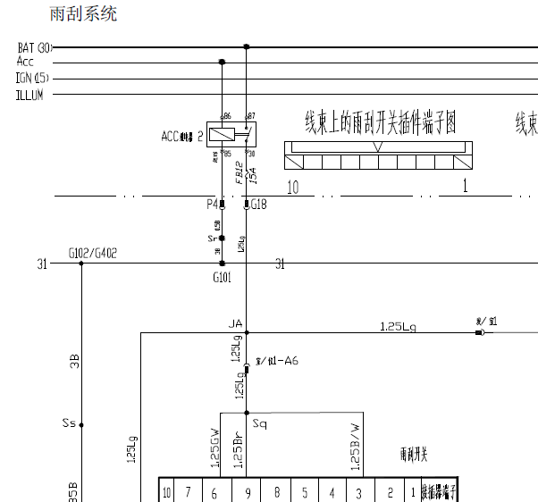奇瑞旗云3雨刮电路图