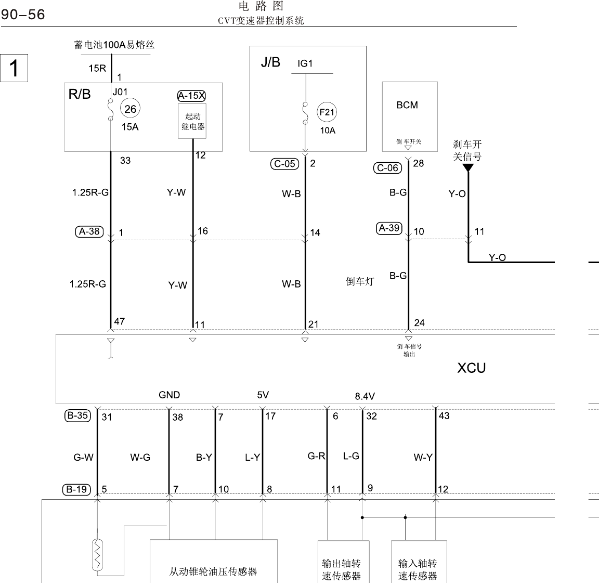 4A91T 搭配的CVT变速箱线路图