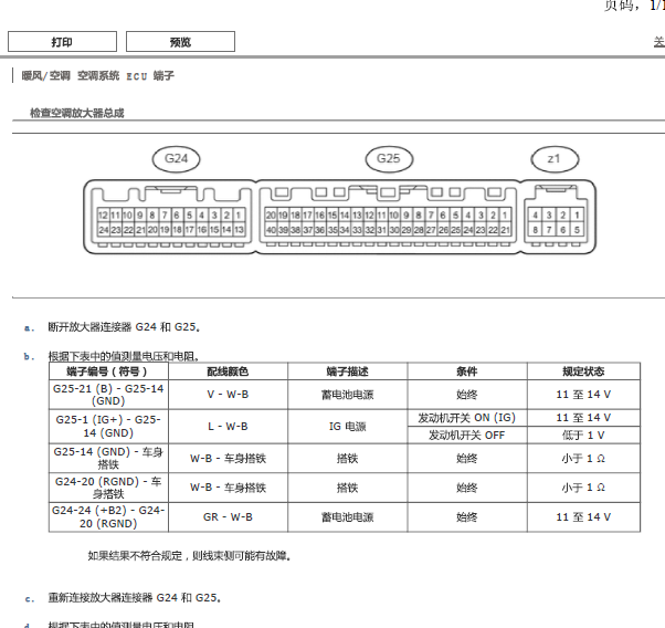 14年丰田普拉多空调针脚图