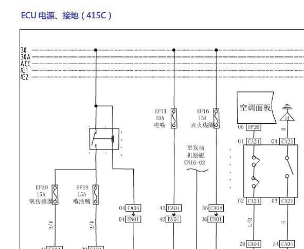 2015年北汽幻速H2发动机电路图