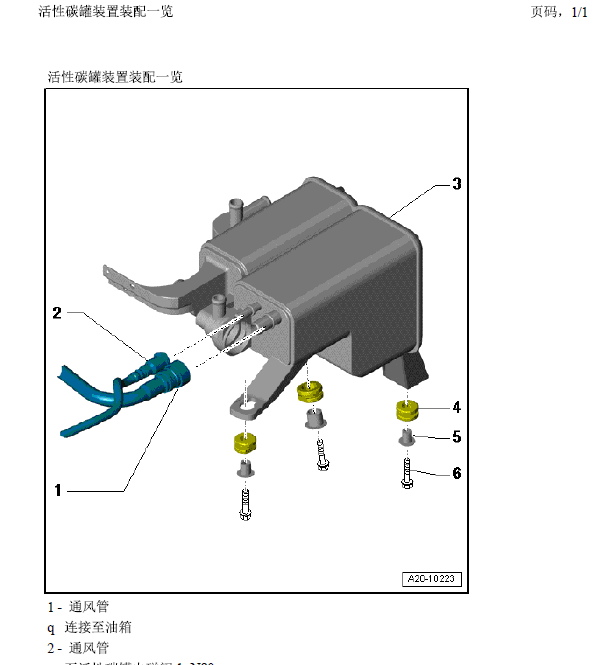 09年奥迪Q7碳罐位置