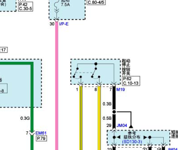 2016年现代名图启停电路图