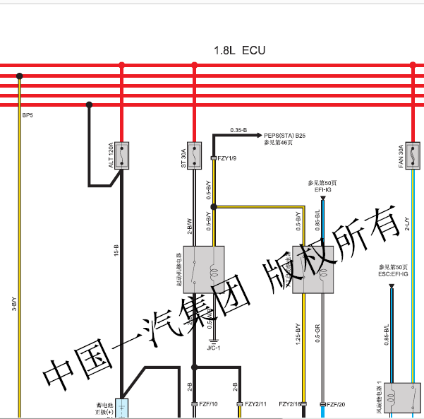 2015年天津一汽骏派D60发动机电路图