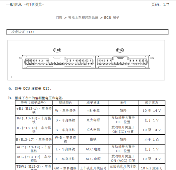 10年凌志ES240智能钥匙针脚图