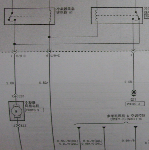 06年现代圣达菲冷却风扇电路图