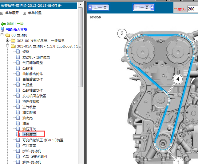 2013-2015年长安福特蒙迪欧正时