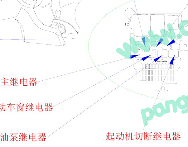 2012年比亚迪S6继电器安装位置