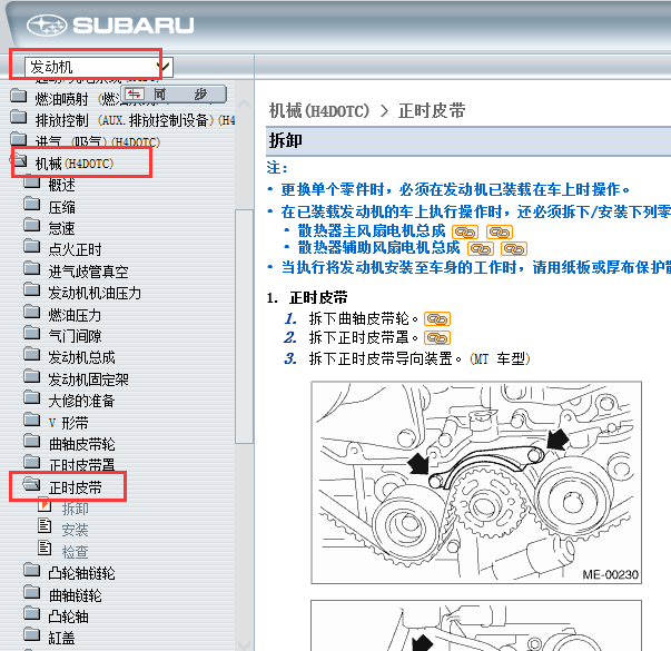 2011-2012年斯巴鲁森林人正时
