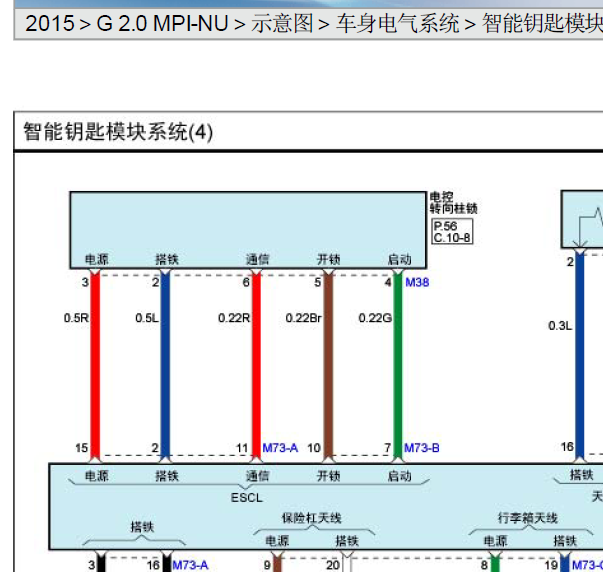 15年起亚智跑方向锁线路图