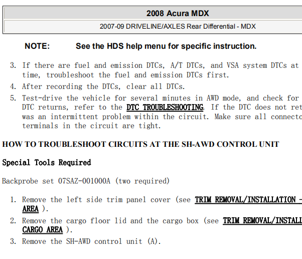 2008年讴歌MDX四驱资料