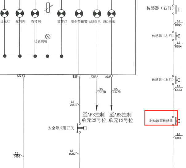 2012年依维柯 制动液位电路图
