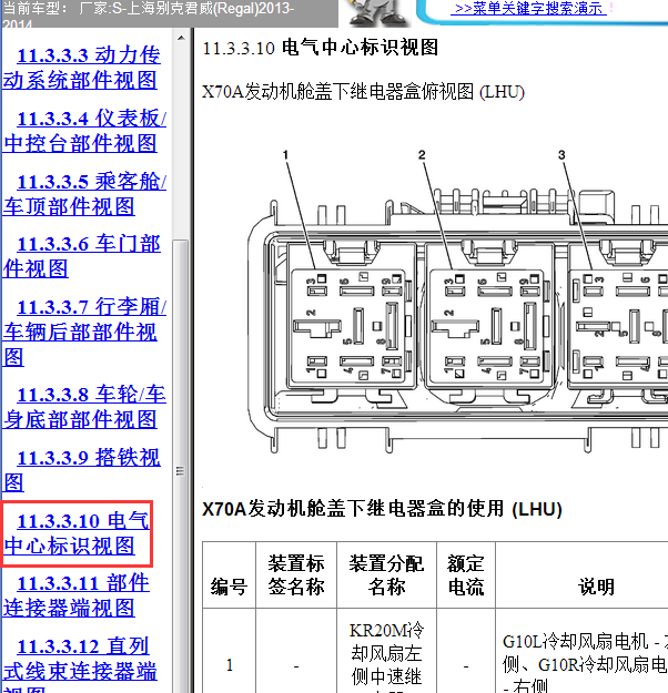 14年别克君威保险丝说明