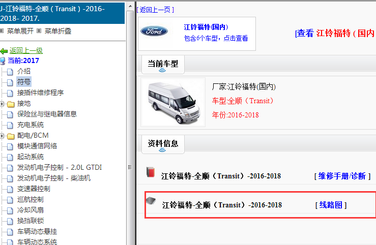 2017年江铃福特全顺电路图
